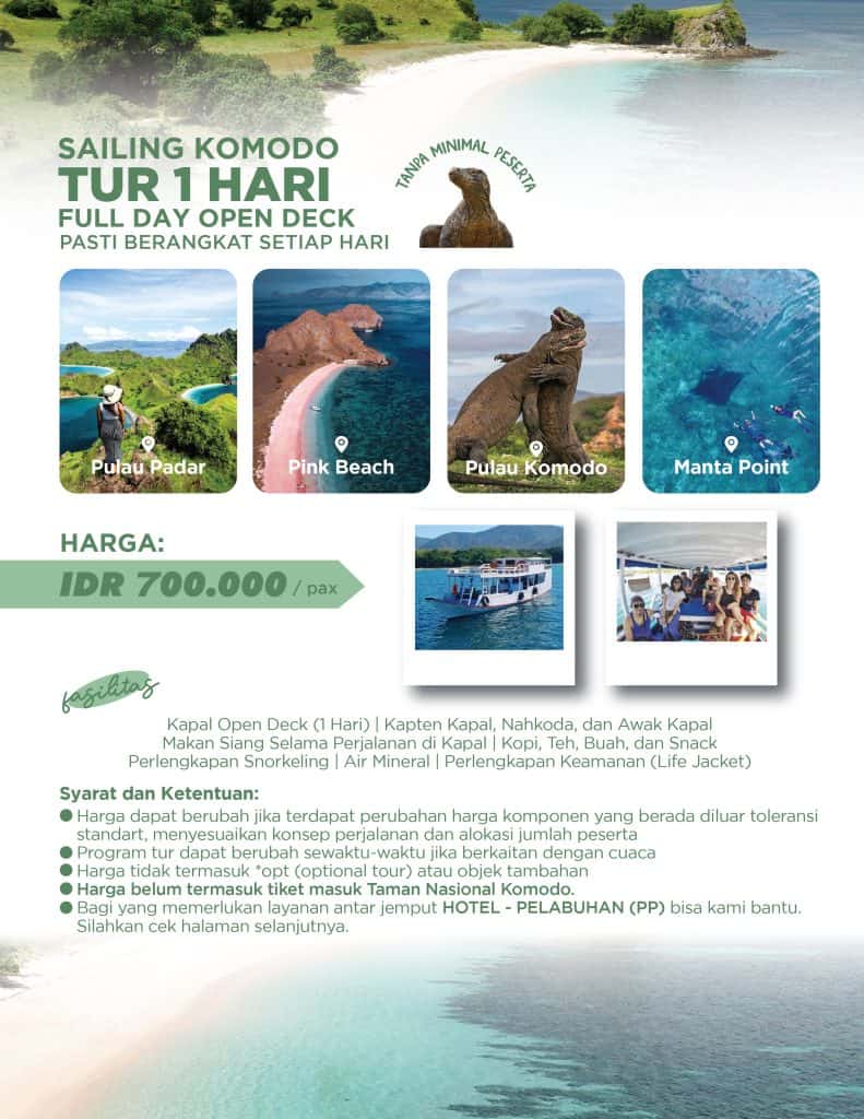 Fullday Open Trip Labuan Bajo Komodo 1 Hari